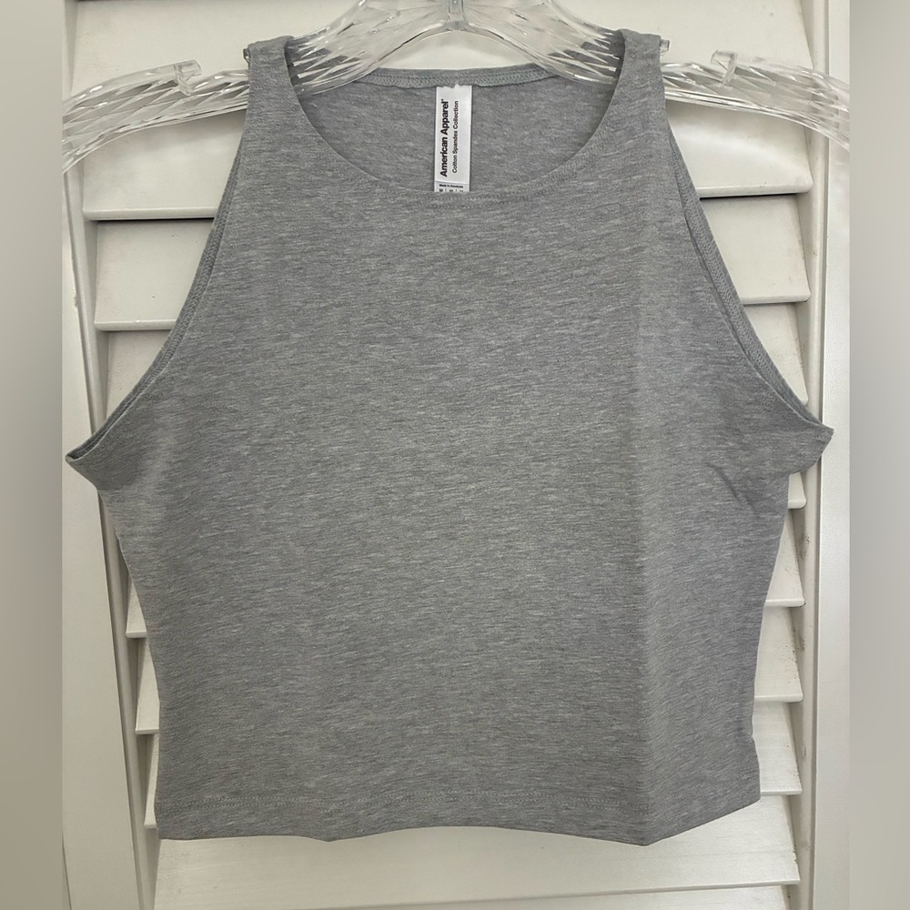 American Apparel Light Gray Cropped Sleeveless Tank Top